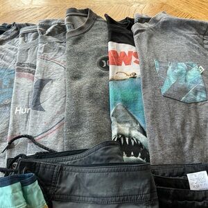 Hurley Gray Graphic T-Shirts, Vissla, Vans, Billabong board shorts.Vissla shorts